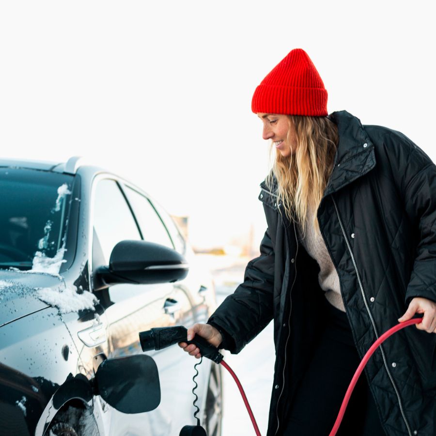 Elbil lades om vinteren