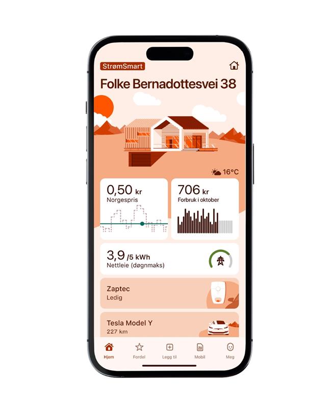 Skjermbilde av Fjordkraft-appen