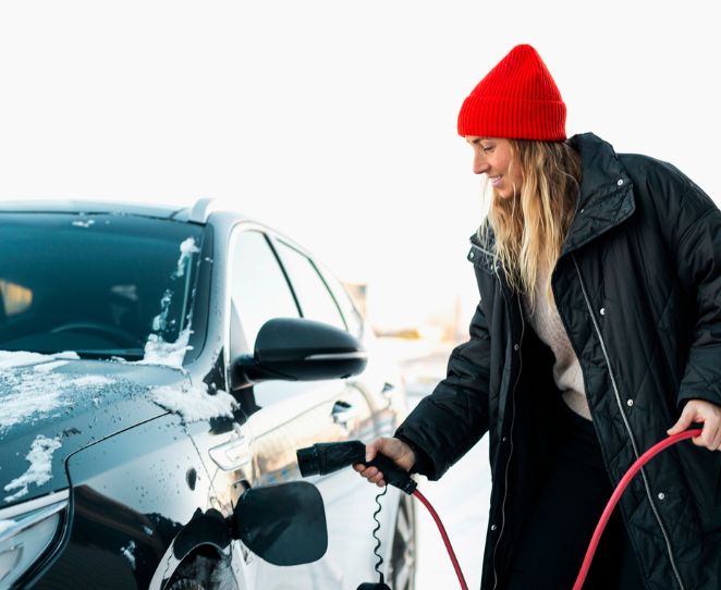 Elbil lades om vinteren