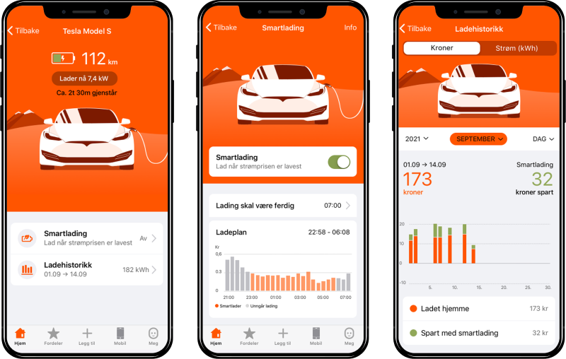Smartlading i Fjordkraft-appen