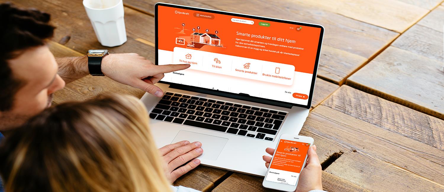 Fjordkraft Markedsplass samler nyttige produkter knyttet til strøm og mobil.