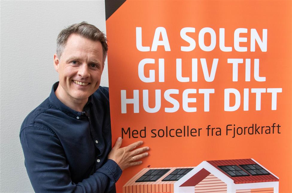 Forretningsutvikler Erlend Korseth tror solkontoen vil være en attraktiv løsning for eksisterende og nye solkunder. Foto: Maja Huse